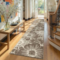 Findosom Hallway Runner Rug 2x10, Non Slip High-Low Textured Floral Washable by Findosom
