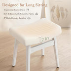 LUE BONA Solid Wood Vanity Bench Stool, 17.3" H Ergonomic Saddle Stool - Image 3
