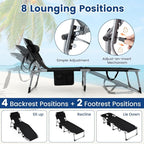 Goplus Tanning Chair, Folding Adjustable Patio Lounge Chair - Image 4