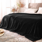 BEDELITE Fleece Blanket Soft Plush Queen Size Bed Blanket Black 90"x90" | Ultra by BEDELITE