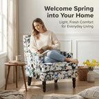 Butterfly Accent Chair, Floral Print Armchair - Image 4