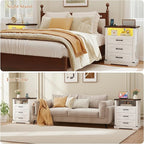 Turosur 22'' Set of 2 White Farmhouse Nightstands - Image 7