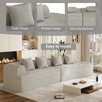 147" Oversized Sectional Sofa for Living Room, Modern Luxury Plush Chenille - Image 8