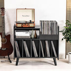 Record Player Stand, Large Record Player Table Cabinet - Image 5