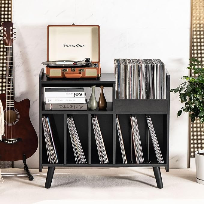 Record Player Stand, Large Record Player Table Cabinet - Image 5