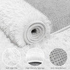 5x7 Fluffy Shag Area Rugs for Living Room Bedroom: Soft Plush Carpet White | - Image 5