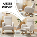 NIOIIKIT Nursery Rocking Chair, Corduroy Upholstered Rocking Chair - Image 8