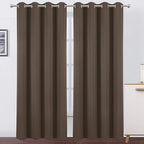 Chocolate Brown Thermal Blackout Curtains/52 x 108 Inch/Set of 2 Panels Room by Lemomo