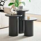 Round Nesting Coffee Table Set of 3 Mid Century Modern Wood Round Coffee Tables by Unknown