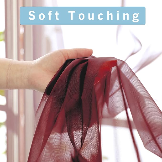 Sheer Curtains, 2 Panels, Cafe Curtains - Image 2