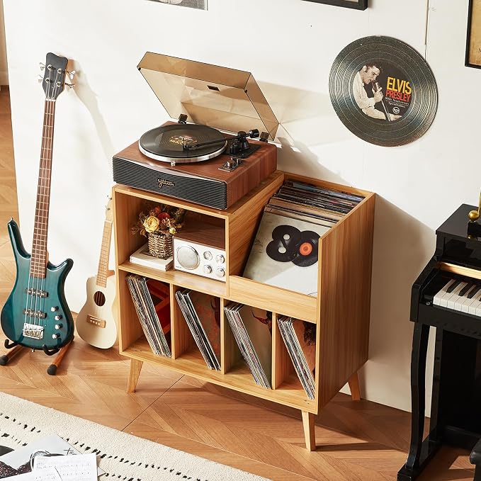 LELELINKY Large Record Player Stand, Turntable Stand - Image 5