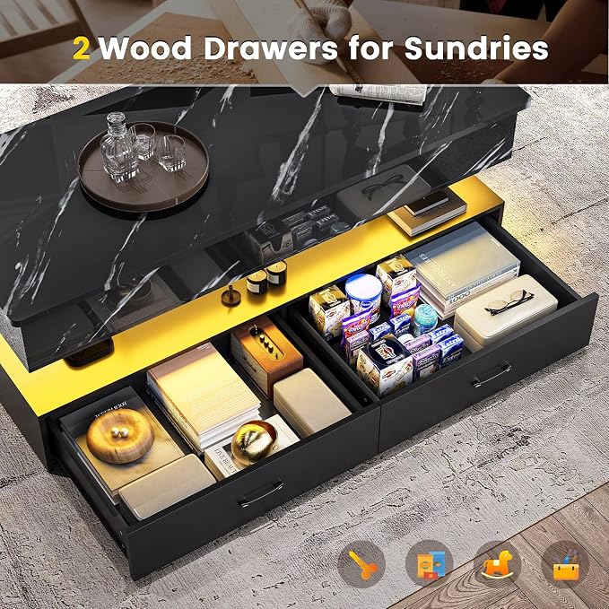 SEDETA 47.2" Lift Top Coffee Table, Coffee Tables - Image 5