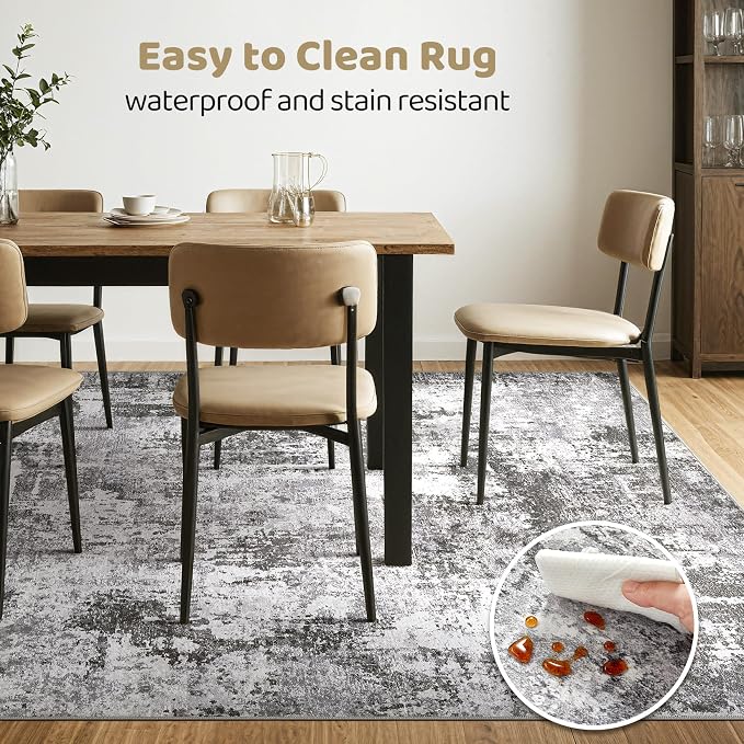 LOONGRUG 9x12 Area Rug Washable Large Neutral Modern Living Room Rugs | - Image 6