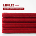 MIULEE Soft Corduroy Decorative Throw Pillow Covers Christmas Red 18x18 | Set - Image 6