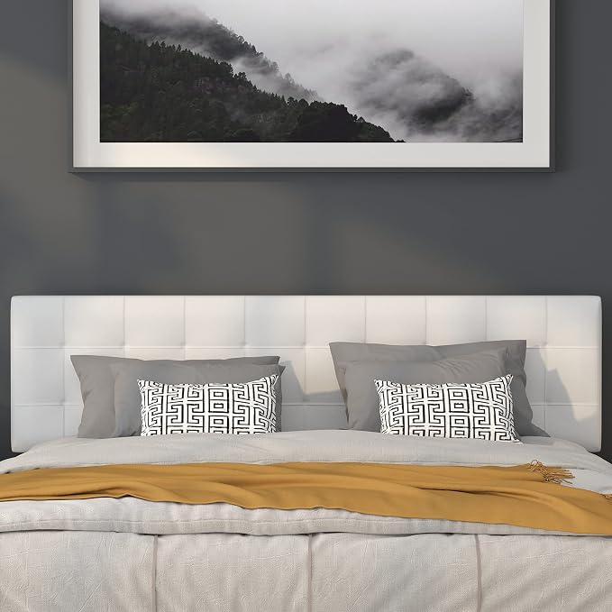 Flash Furniture Bedford Box Stitch Tufted Upholstered King Size Headboard in - Image 5