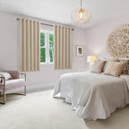 Grommet Blackout Curtains for Bedroom 70 x 63 Inches Taupe 2 Panels | Thermal - Image 6