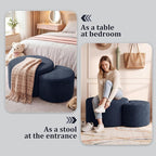 BSHOMGI Nesting Coffee Table Set of 2, Corduroy Ottoman Soft Foot Rest Movable - Image 4