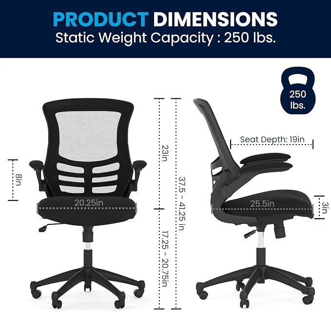 Flash Furniture Kelista Mid-Back Swivel Office Chair - Image 3