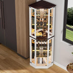 PAKASEPT 71'' Farmhouse Display Curio Cabinet - Image 8