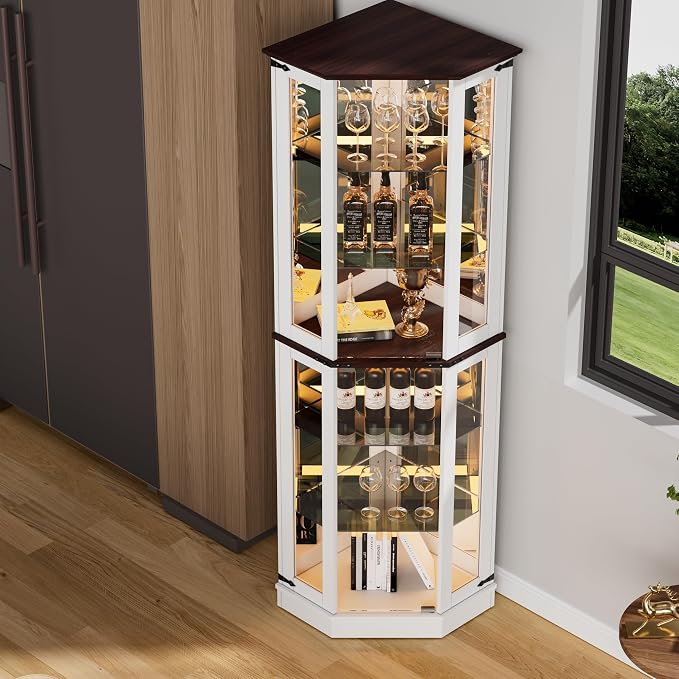PAKASEPT 71'' Farmhouse Display Curio Cabinet - Image 8