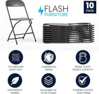 Flash Furniture Hercules Set of 10 Indoor/Outdoor Heavy-Duty Plastic Folding - Image 3