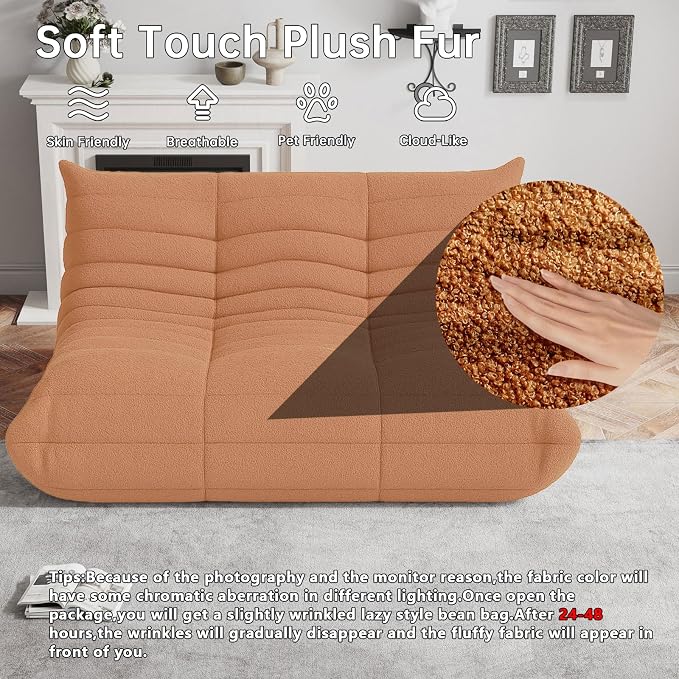 WHGBJA Bean Bag Chairs for Adults, Memory Foam Couch Loveseat Sofa Chair - Image 3