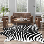 Faux Zebra Rug, Large Zebra Print Rug Animal Hide Rugs, 7 x 6.2 Ft | Print Hide - Image 4