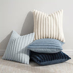 MIULEE Faux Fur Plush Decorative Throw Pillow Covers 20x20, Soft Coastal Modern - Image 2