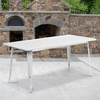 Flash Furniture Charis Commercial Grade 31.5" x 63" Rectangular White Metal - Image 2