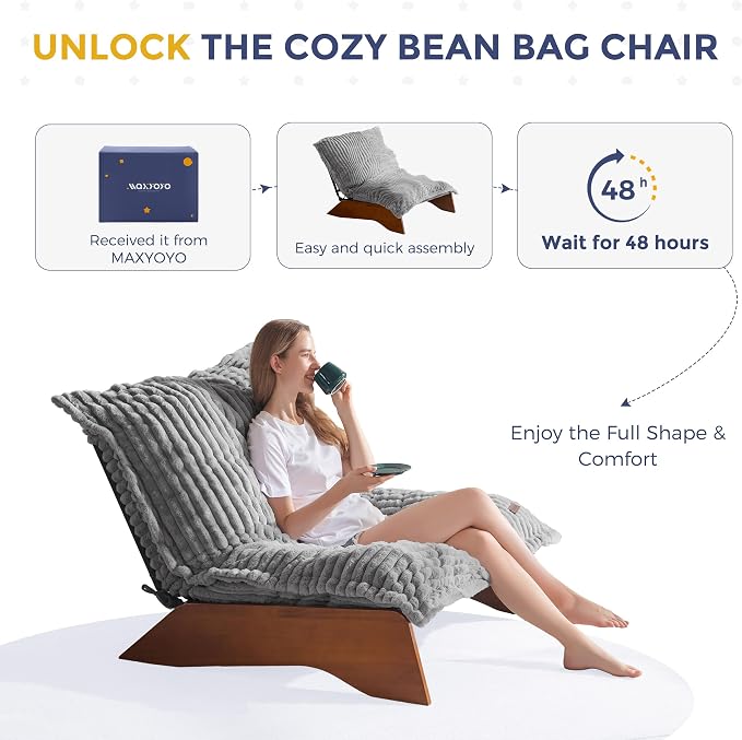 MAXYOYO Adjustable Living Room Chair, 3-Position Bean Bag Chair - Image 9