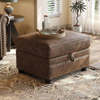 ONBRILL Faux Leather Ottoman by ONBRILL