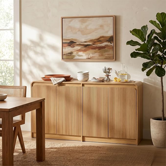FURSUN 61" Modern Fluted Sideboard - Image 7