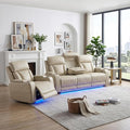 Power Recliner Sofa Set with LED Lights, Includes a Manual Recliner 1 Seat and by Unknown