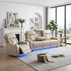 Power Recliner Sofa Set with LED Lights, Includes a Manual Recliner 1 Seat and by Unknown