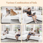 Vesgantti 109" L Shaped Cloud Sectional Couch, Comfy Corduroy Upholstered - Image 6