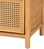 Bali & pari Curacao Modern Bohemian Light Honey Rattan 2-Drawer Bookcase - Image 8