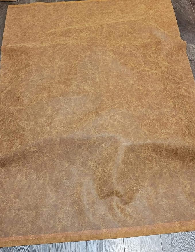 Acorn Medium Brown Distressed Soft faux Vegan PU {Peta Approved Vegan} Leather - Image 7