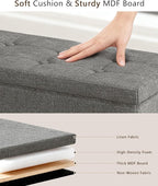GLAXYFUR 43.3 inches Folding Storage Ottoman Bench Storage Chest Footrest - Image 7