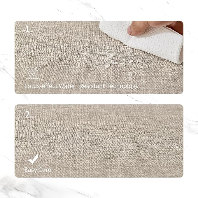 BALCONY & FALCON Placemats Set of 6 Faux Linen Cloth Place Mats Washable - Image 5