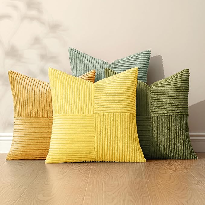MIULEE Boho Farmhouse Spring Decorative Throw Pillow Covers 18x18 Inch 4 Packs - Image 5