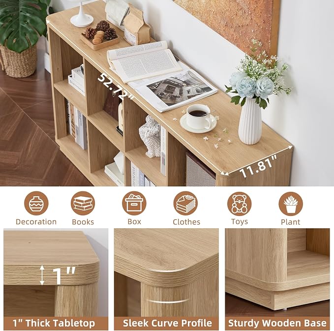 Joaxswe 8 Cube Storage Book Shelf, Floor Standing Wooden Cubby Bookcase - Image 4