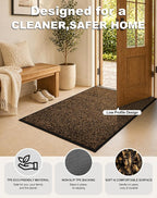 Super Absorbent Front Door Mat, Non-Slip Washable Indoor Doormats, Low Profile - Image 4