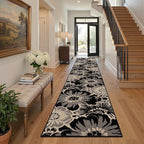 Findosom Hallway Runner Rug 3x10, Non Slip High-Low Textured Floral Washable - Image 9