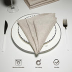 BALCONY & FALCON Cloth Napkins Set of 6 Washable Linen Napkins Absorbent - Image 3