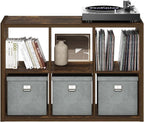 Furinno Cubicle Book Shelf, 6-Cube Bookshelf, Extra Thick Frame Horizontally & - Image 9