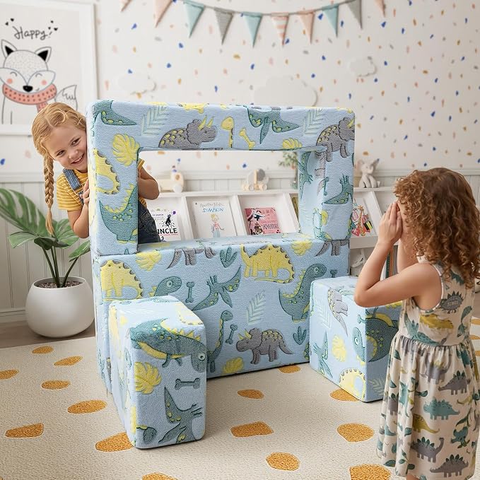 MeMoreCool Glow-in-the-Dark Dinosaur Kids Loveseat - Image 2