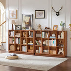 Joaxswe 12 Cube Storage Organizer, Wood Floor Standing 3-Tier Cubby Bookcase - Image 5