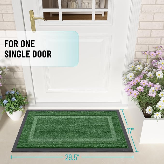 OLANLY Front Door Mat Outside 29.5x17, All-Season Heavy-Duty Rubber Doormat | - Image 2