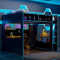 Modern Gaming Loft Bed with Built-in Desk, LED Lighting & Charging Hub – Full by Unknown