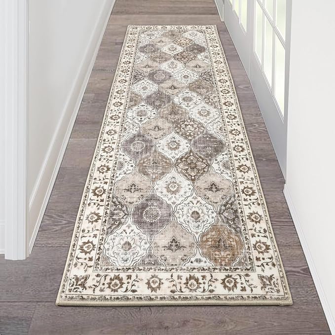 HEBE Hallway Runner Rug 2'x6', Washable Non Slip Kitchen Rug Runner | Soft Boho by HEBE